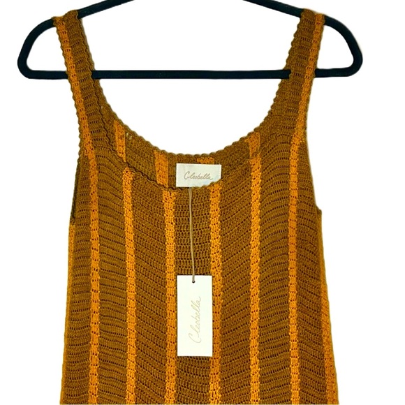 NWT Cleobella Ginger Hand Crochet Maxi Dress in Terracotta & Brown Stripes, M - Picture 11 of 16